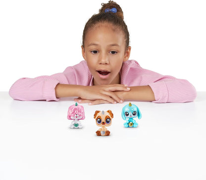 Rainbocorns Pocket Puppycorns, Brinquedo Surpresa Colecionável para Filhotes, Estatueta de Filhote em Miniatura, Brinquedo Fofo para Filhotes (Pacote com 3)