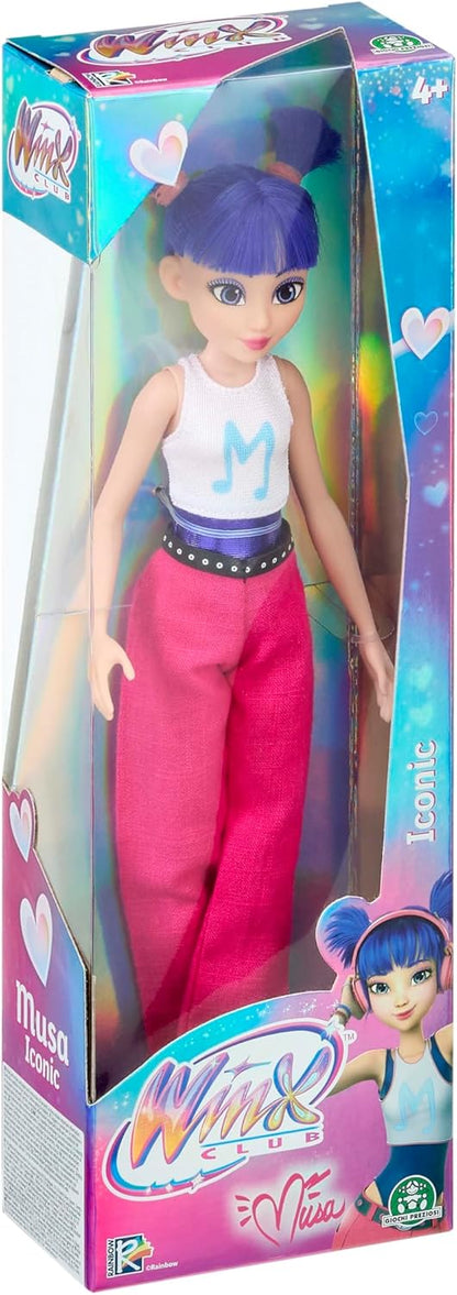 Winx Boneca Musa, Boneca Fashion, 27 cm de altura, Vestido totalmente articulado, Vestido como visto na nova série animada, Para crianças a partir de 3 anos de idade.