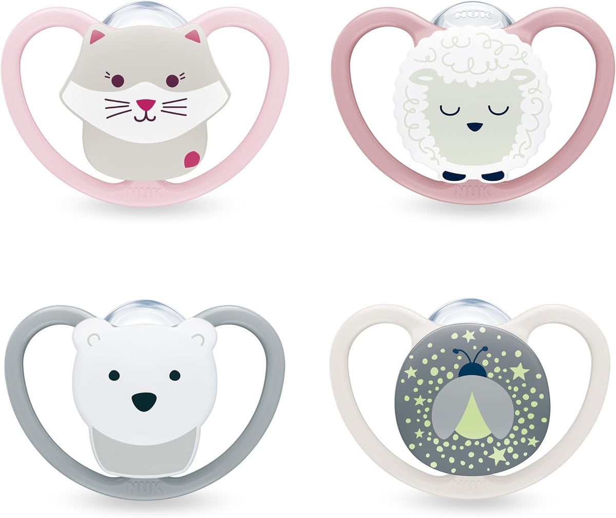 NUK Chupetas Perfect Match Air | 6-18 Meses | Chupetas ortodônticas que favorecem a circulação de ar e previnem irritações causadas pela saliva | 95% de aceitação pelos bebês** | Modelos variados | Embalagem com 4 unidades