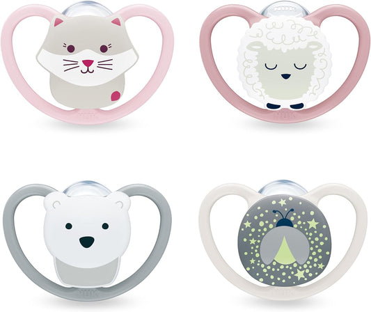 NUK Chupetas Perfect Match Air | 18-36 Meses | Chupetas ortodônticas que favorecem a circulação do ar e previnem irritações causadas pela saliva | 95% de facilidade pelos bebês** | Modelos variados | Embalagem com 4 unidades