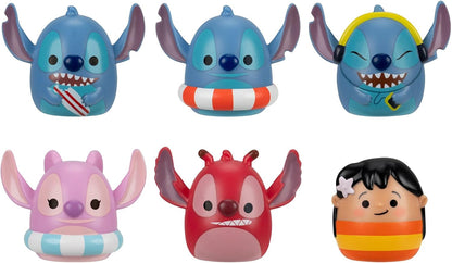 Squish-a-longs Pacote com 6 Mini-Squish + Acessório Disney Stitch (Surfside Splash)