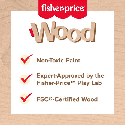 Quebra-cabeça de madeira com animais da Fisher-Price para crianças pequenas, com 13 peças de madeira para encaixar formas e decorar, ideal para crianças em idade pré-escolar a partir de 2 anos (JFG10).