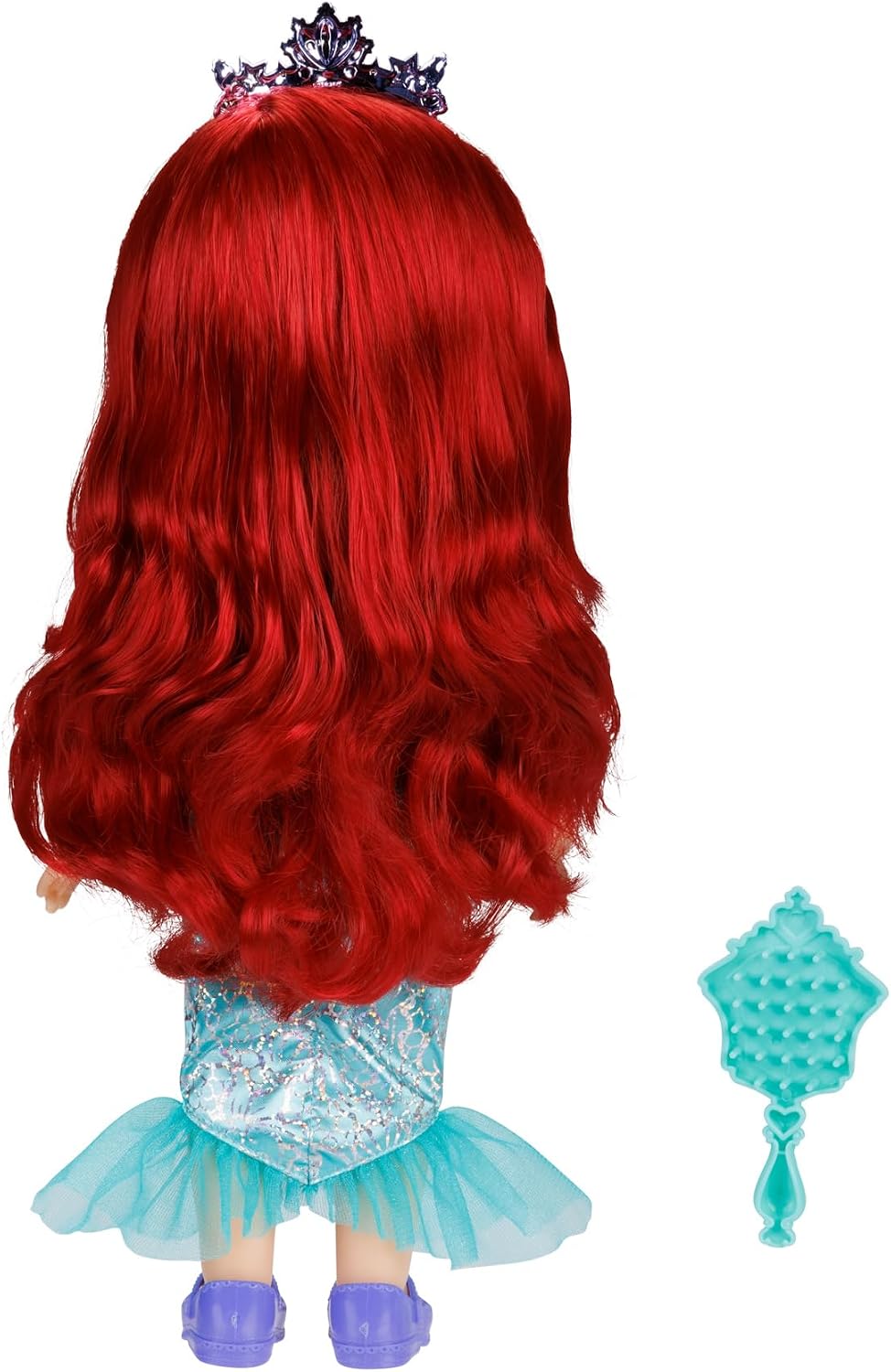 Disney Boneca Princess My Friend Ariel 35 cm Olhos com brilho cintilante, vestido de princesa removível, tiara, sapatos fáceis de calçar e tirar,