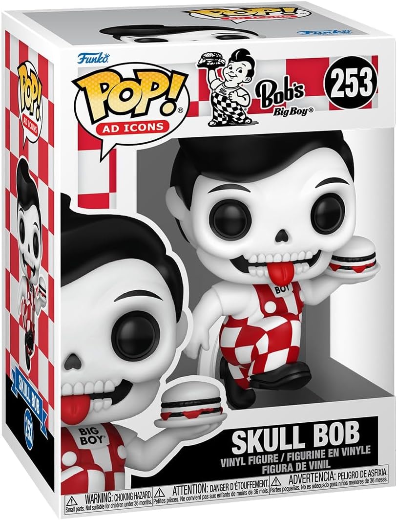 Funko Pop! Ícones de anúncios: Bob's Big Boy - Skull Bob - Figura de vinil colecionável - Ideia de presente - Produtos oficiais - Brinquedos para crianças e adultos - Fãs de ícones de anúncios - Figura modelo para colecionadores e exibição