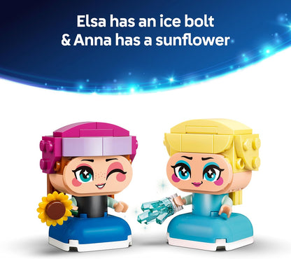 LEGO | Miniaturas da Anna e da Elsa de Frozen da Disney - Brinquedo de Princesa com 2 Mini Bonecas e Acessórios de Girassol e Raio de Gelo - Ótima Ideia de Presente para Meninas e Fãs a partir de 5 Anos - 43284