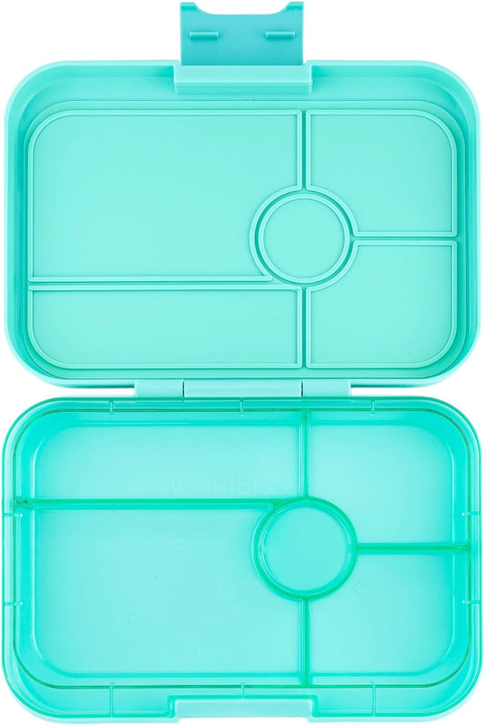 Yumbox Tapas Tamaño más grande - Fiambrera Bento a prueba de fugas con 5 compartimentos para preadolescentes, adolescentes y adultos (Bali Aqua con bandeja transparente Aqua) (BAIII202303A)