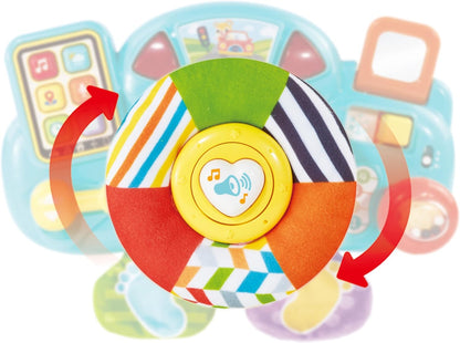 VTech Baby Beep Beep Baby Driver, brinquedo de volante com atividades, músicas e frases, 6 botões interativos, recursos manipulativos e texturas, para bebês de 3, 6, 9, 12, 24 meses +, versão em inglês