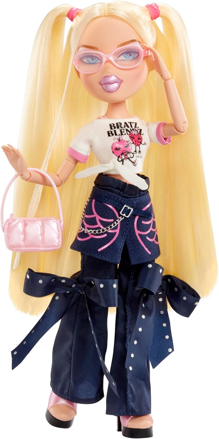 Bratz Stylin' Cloe - Boneca Fashion com Camiseta Personalizável, Acompanha Acessórios, Brinquedo Fofo para Meninas, Rosa