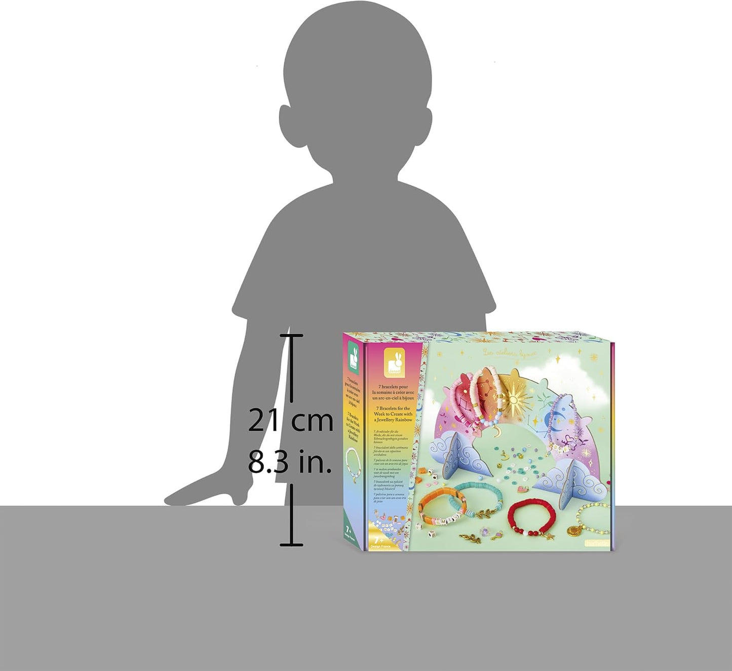 Janod - 7 Pulseiras para Criar - 1 Pulseira por Dia - Kit Lazer Criativo - Estimula a Criatividade - Atividade Manual para Crianças - A partir de 7 Anos - J09185