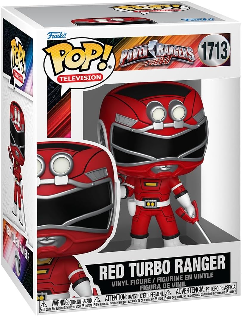 Funko Pop! TV: Power Rangers Turbo - Ranger Vermelho - Power Rangers TV - Figura de vinil colecionável - Ideia para presente - Produtos oficiais - Brinquedos para crianças e adultos - Fãs de TV - Figura modelo para colecionadores