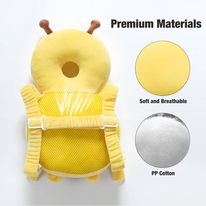 PandaEar Mochila de proteção para cabeça para bebês, protetor de cabeça para crianças pequenas que estão aprendendo a andar, almofada de proteção de cabeça ajustável e segura (amarela)