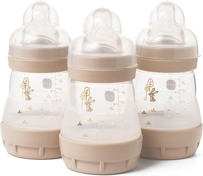 MAM Mamadeiras anticólicas Easy Start | Mamadeira autoesterilizante para leite materno, bicos MAM de fluxo lento, tamanho 1