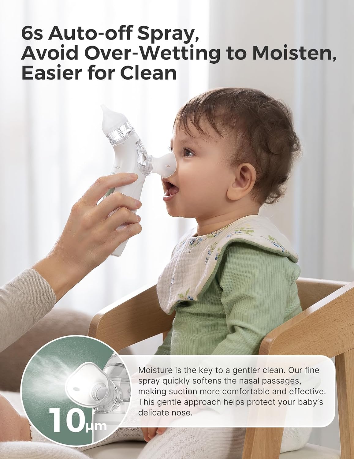 Momcozy Aspirador Nasal Elétrico para Bebês 2 em 1 BreezyClear™ com Spray
