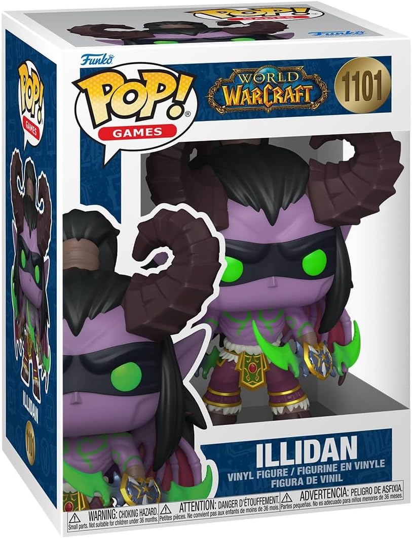 Funko Pop! Games: World of Warcraft - Illidan Stormrage - Probabilidade de 1/6 para a variante rara de Chase - Figura colecionável de vinil - Ideia para presente - Produtos oficiais - Brinquedos para crianças e adultos - Fãs de videogames