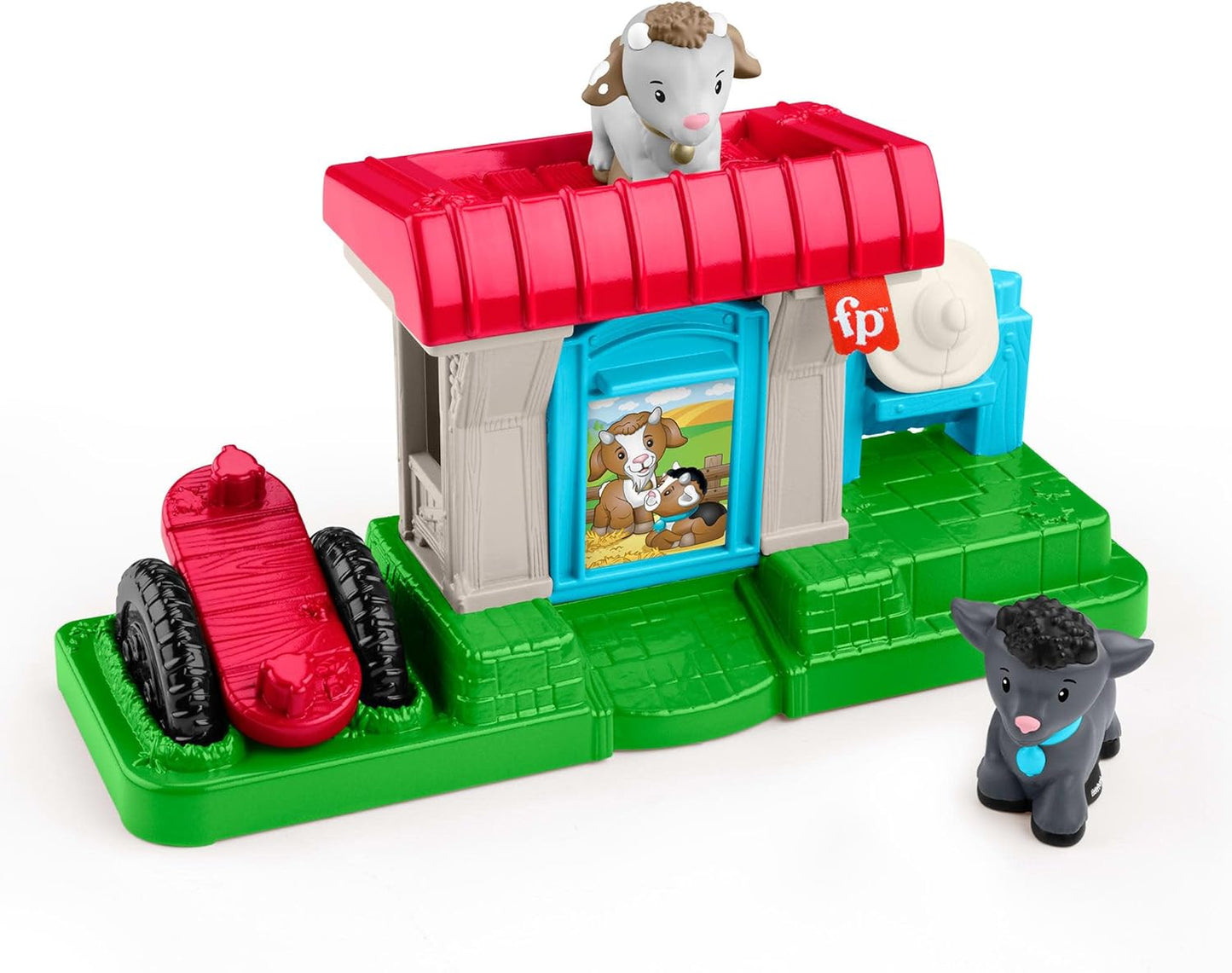 Brinquedo Fisher-Price Little People para Crianças Pequenas: Alimente e Brinque com Cabras no Quintal, com 2 Figuras e 1 Acessório, HWR85