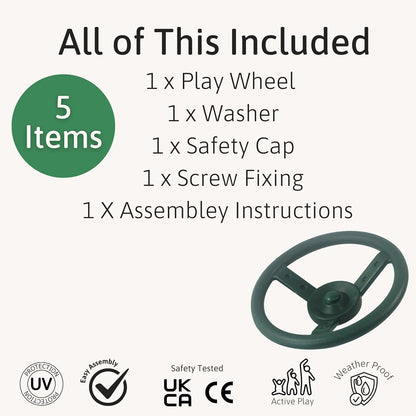 Jaques of London Play House Wheel | Equipamentos para Playground | Acessórios para Estrutura de Escalada | Volante de Brinquedo para Estrutura de Escalada Infantil | Desde 1795