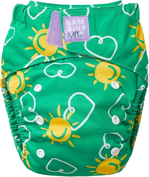 Bambino Mio, fralda reutilizável revolucionária - fralda ecológica sustentável, lavável e sem produtos químicos, de recém-nascido a criança (brilhante)