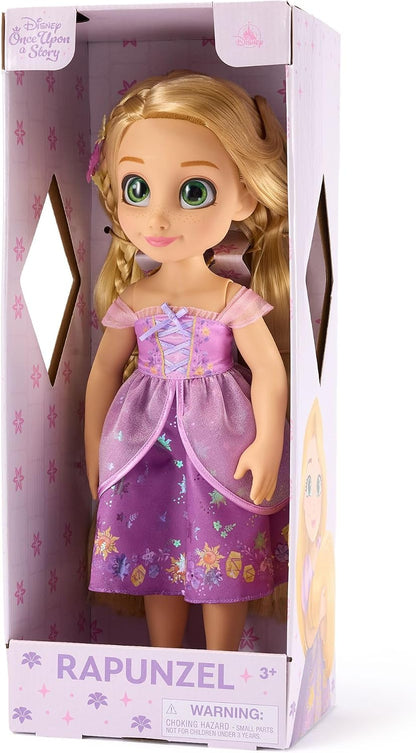 Disney Boneca Oficial da Rapunzel da Store com Escova de Cabelo de Brinquedo, Enrolados, 40,5 cm / 16 pol., Coleção Once Upon a Story, Idade 3+