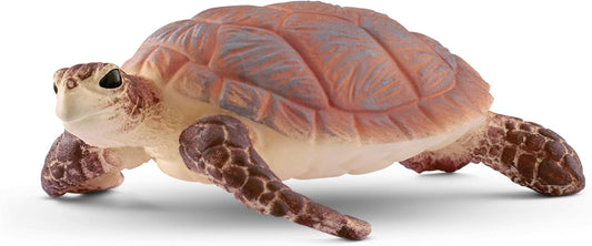Schleich 14876 WILDLIFE Estatueta de tartaruga marinha Hawksbill para maiores de 3 anos, preta
