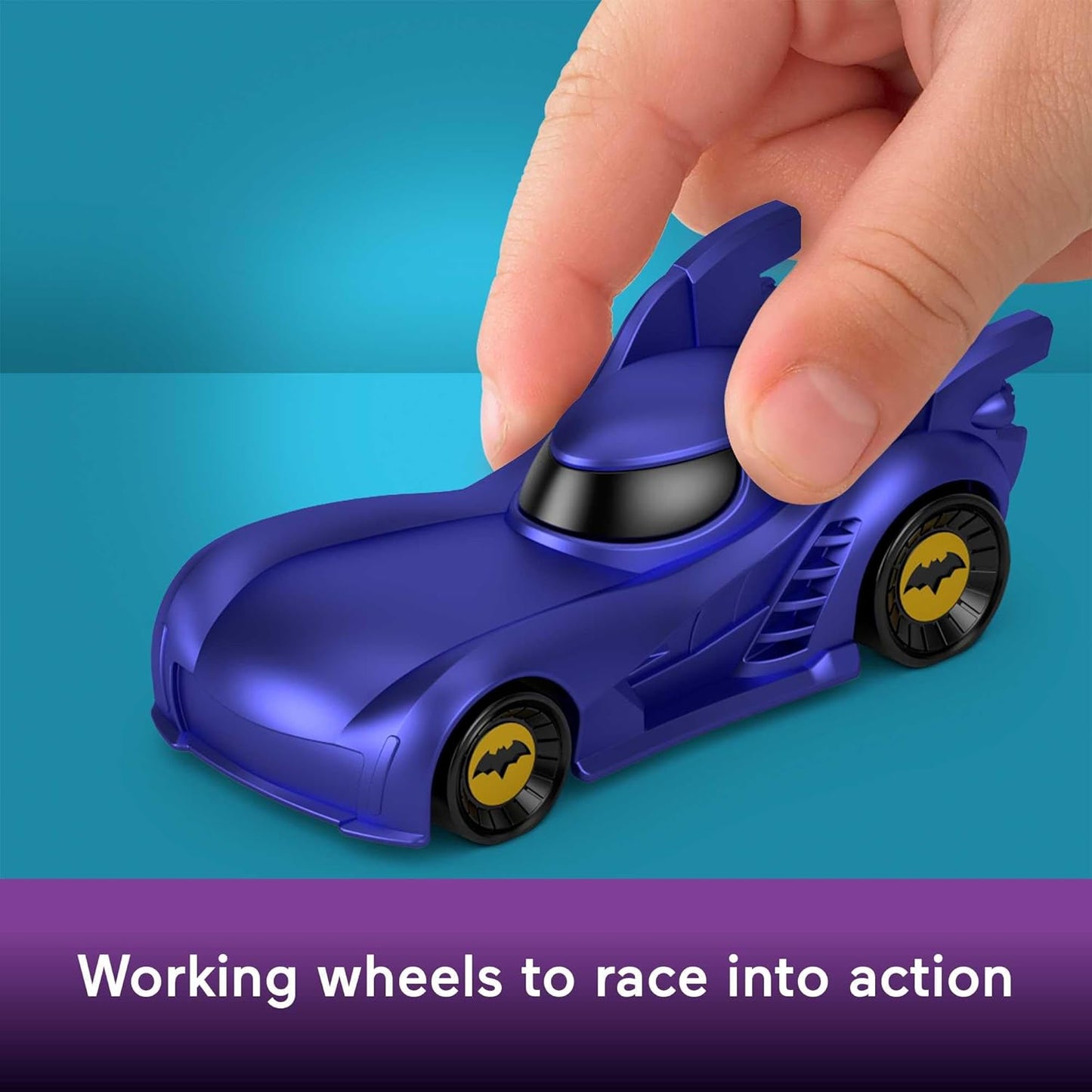 Conjunto de 5 carrinhos de brinquedo Fisher-Price DC Batwheels em escala 1:55: Bam, Batmóvel, Redbird, Kitty, Snowy e Batwing. Veículos de metal fundido Batcast. Para crianças a partir de 3 anos. HML20