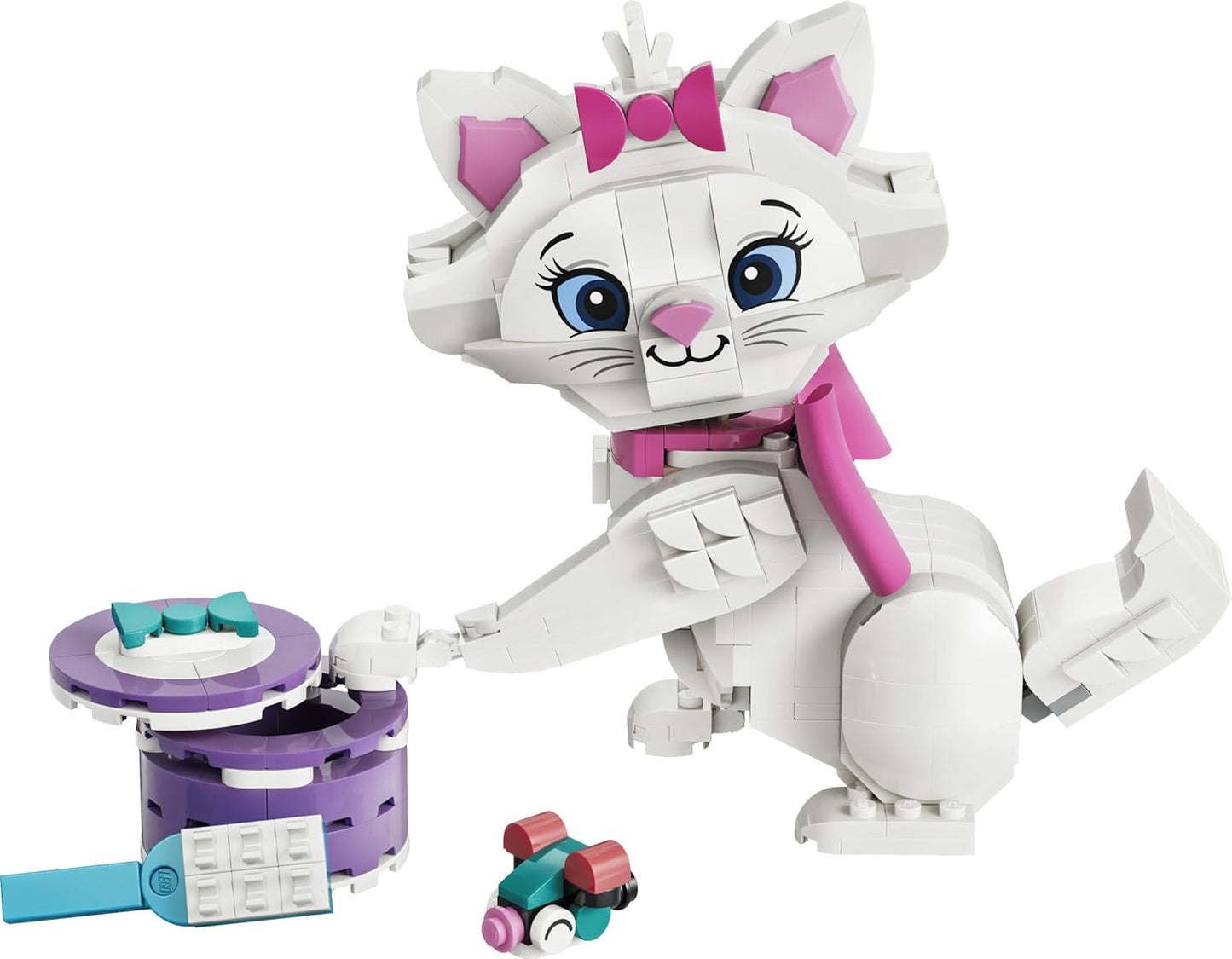 LEGO|Disney Os Aristogatos Adorável Marie - Figura de Gatinha de Brinquedo com Acessórios, incluindo um Laço de Tecido - Decoração DIY para Quarto - Presente Nostálgico para Meninas e Fãs a partir de 7 Anos - 43286