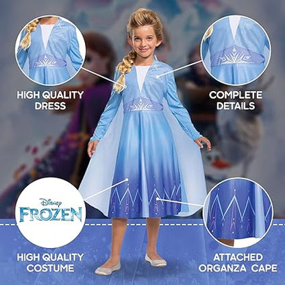 DISGUISE Fantasia oficial da Disney Frozen Elsa para meninas, fantasia infantil de Frozen, fantasias de princesa para meninas, fantasias do Dia Mundial do Livro para meninas