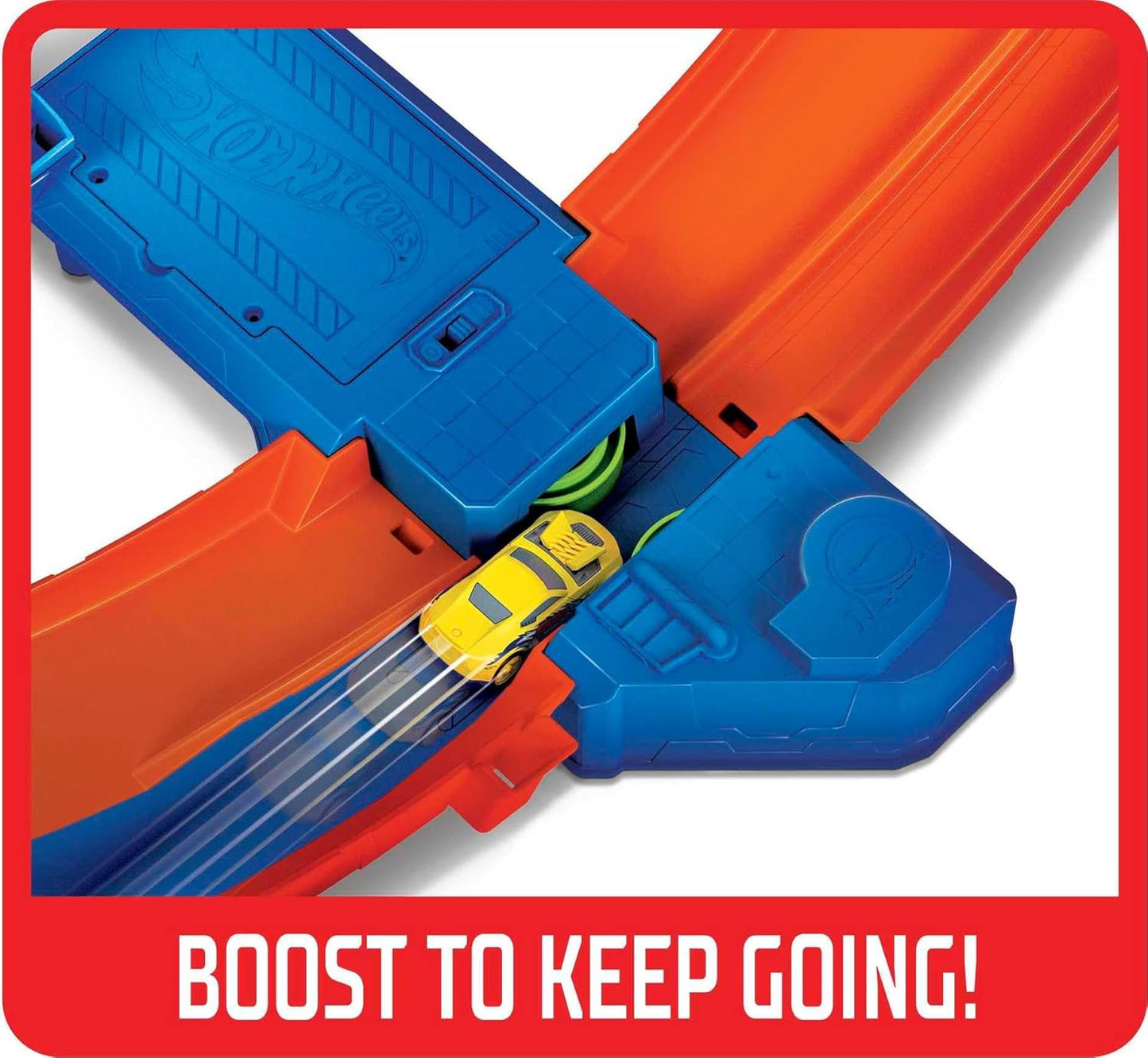 Conjunto de Pista Hot Wheels Massive Loop Mayhem com Pista Enorme de 71 cm de Altura, Lançador Loop Slam, Caixa de Bateria e 1 Carrinho Hot Wheels em Escala 1:64, Projetado para Brincar com Vários Carrinhos, Presente para Crianças a partir de 5 Anos HCB00