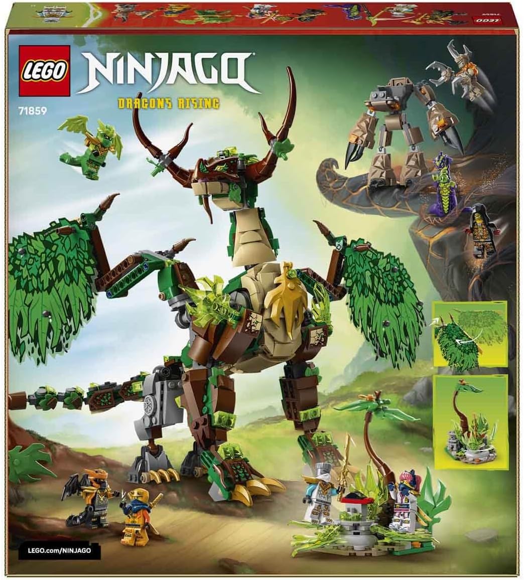 LEGO NINJAGO The Dragon of Life - Ninja Toy w/a Dragon Figure, Mini Monster Mech, 8 Minifigures and Swords - Birthday Gift for 8+ Year Old Boys & Fans - 71859