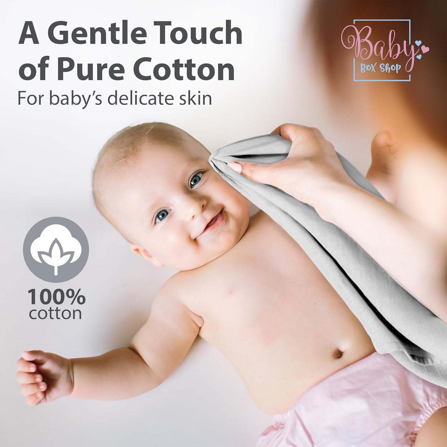 Baby Box Shop - Paninhos de musselina para bebês meninos, 100% algodão macio, para usar como capa de amamentação, paninhos de mão e paninhos de arroto, itens essenciais para bebês recém-nascidos