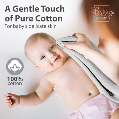 Baby Box Shop - Paninhos de musselina para bebês meninos, 100% algodão macio, para usar como capa de amamentação, paninhos de mão e paninhos de arroto, itens essenciais para bebês recém-nascidos