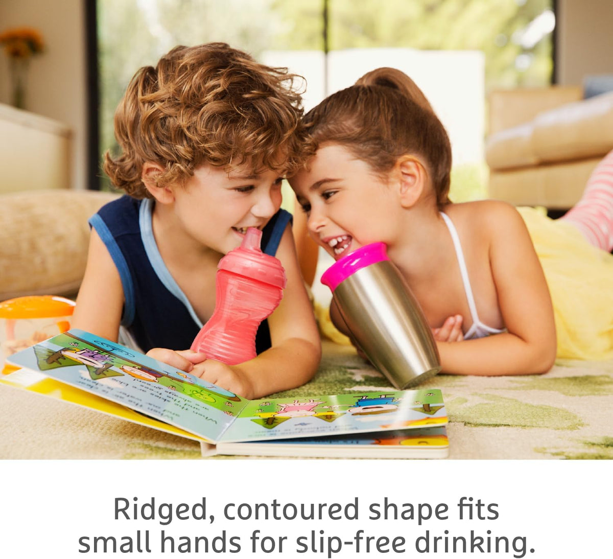 Munchkin Kit com 3 Copos Mighty Grip para Bebês | À prova de vazamentos | 296 ml | Rosa/Verde