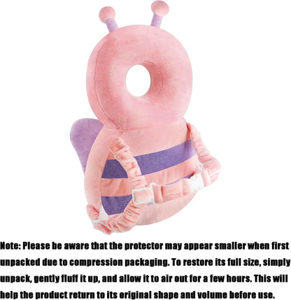 PandaEar Mochila Protetora de Cabeça para Bebê , Proteção de Cabeça Ajustável para Bebês que Começam a Andar (Rosa)