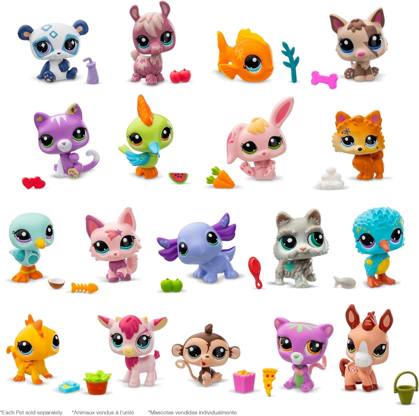 Littlest Pet Shop Conjunto completo de 18 caixas surpresa individuais Série 2 | Cada caixa surpresa contém 1 mini brinquedo LPS, 1 acessório, 1 cartão colecionável e 1 código virtual | Brinquedos colecionáveis