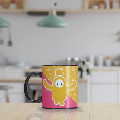 UAU! COISAS Fall Guys Gaming - Caneca de Revelação Frenzy Team Yellow Heat | Revela Bean e Crown | Produtos Oficiais, Colecionáveis, Brinquedos e Presentes | para Fãs, Fall Guys - Frenzy Team Yellow, Black