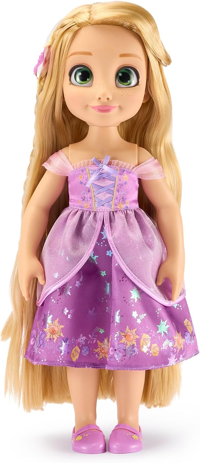 Disney Boneca Oficial da Rapunzel da Store com Escova de Cabelo de Brinquedo, Enrolados, 40,5 cm / 16 pol., Coleção Once Upon a Story, Idade 3+