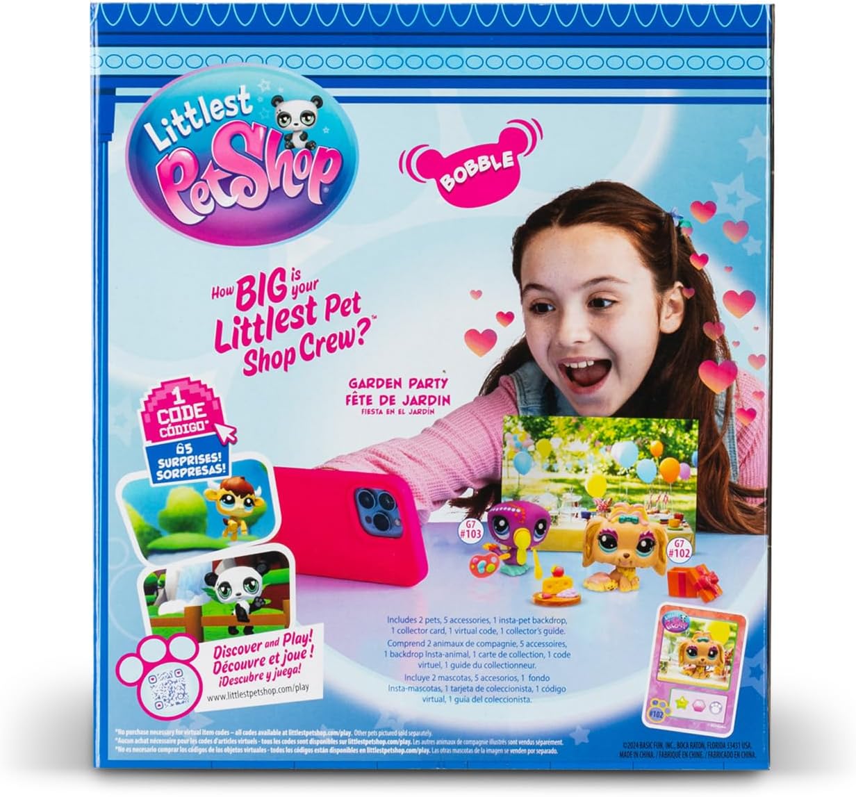 Littlest Pet Shop Série 2 Festa no Jardim Petfluencer | O conjunto Petfluencer inclui 2 mini brinquedos LPS, 4 acessórios, 1 cenário, 1 cartão colecionável e 1 código virtual | Brinquedos colecionáveis para meninas e meninos