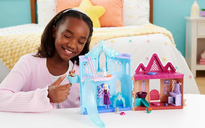 Mattel Conjunto de Brinquedo e Mini Boneca Disney Frozen Elsa e Animais de Inverno | 10 Áreas de Brincadeira, 3 Figuras de Animais e 8 Acessórios, Linha Storytime Stackers, Inspirado nos Animais de Arendelle de Disney Frozen, JFG28