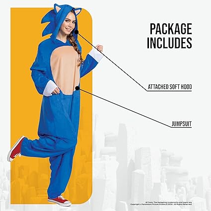 DISGUISE 124789D-15L Sonic Movie Adulto - Traje de fantasia unissex, multi