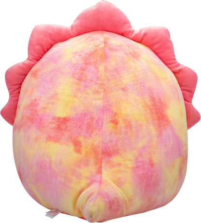 Squishmallows SQCR05478 16 polegadas-Trinity The Winking Pink Tie-Dye Triceratops com barriga difusa, multicolorido