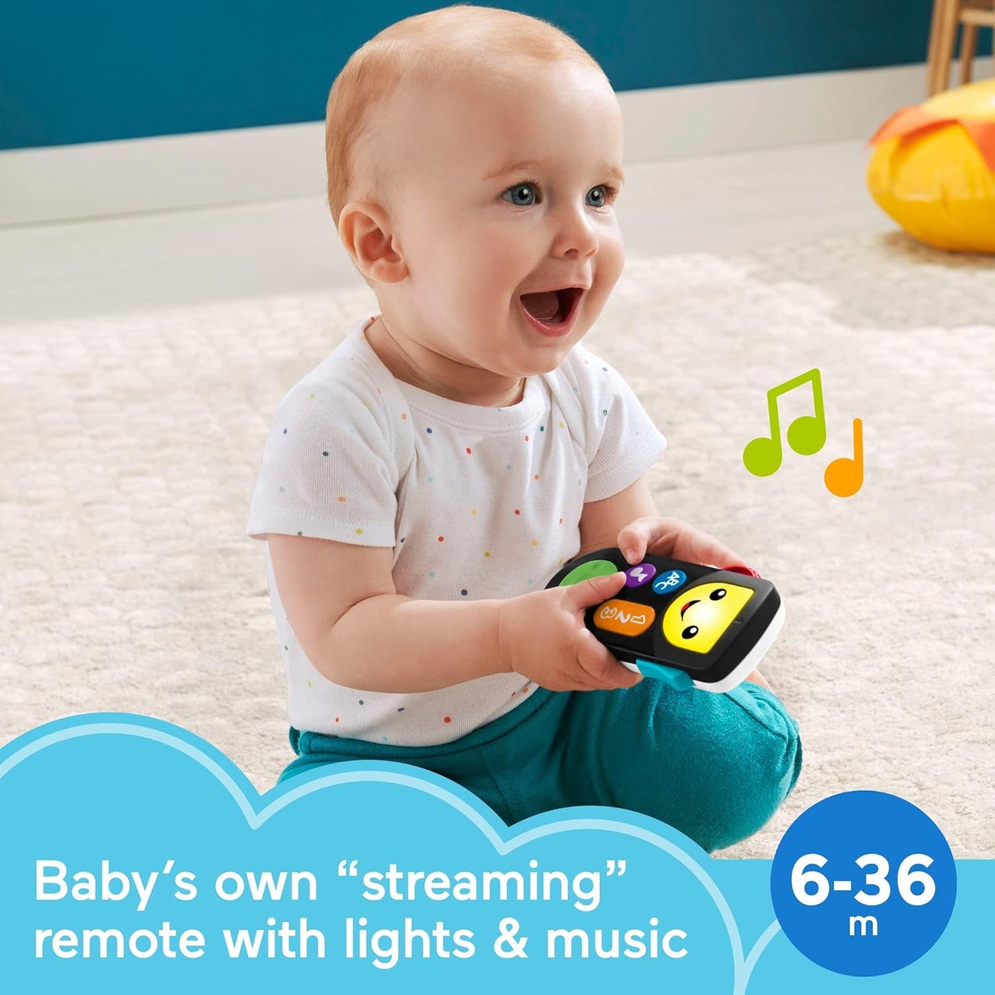 Fisher-Price Controle remoto Stream and Learn, versão alemã, francesa, controle remoto Laugh & Learn Stream & Learn - edição em inglês do Reino Unido
