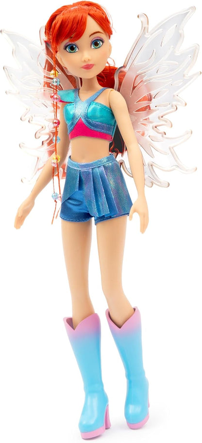Winx Boneca com Asas Iluminadas – Bloom com Roupa Brilhante e Asas Luminosas – Boneca Fashion de 27 cm com Membros Articulados – Asas Iluminadas Interativas para Brincadeiras Mágicas – Brinquedo Oficial do Clube Winx – Para Crianças a partir de 4 Anos