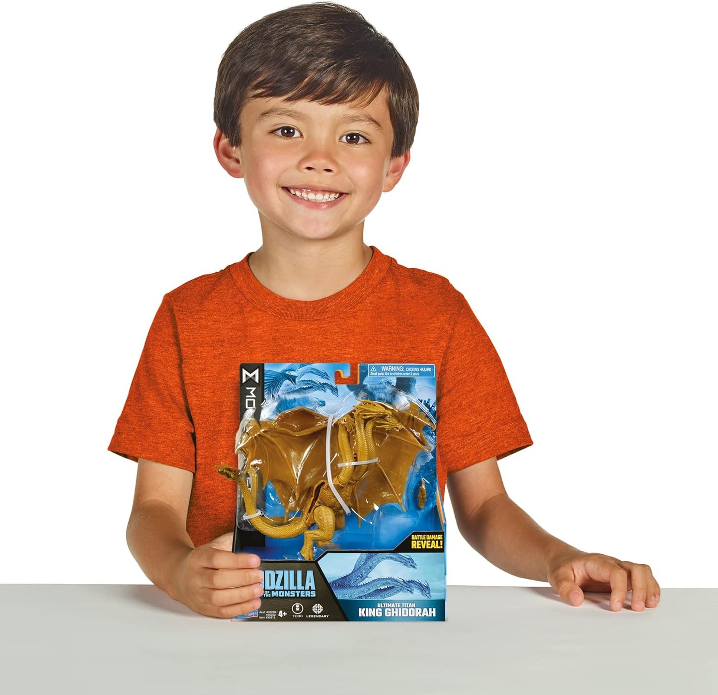 MonsterVerse Godzilla King of the Monsters Figura de acción articulada Titan King Ghidorah de 6 pulgadas con función de revelación de daño de batalla, adecuada para mayores de 4 años