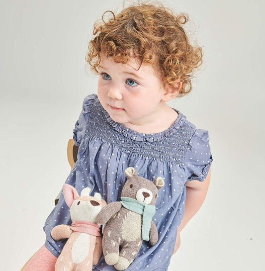 ThreadBear Design Baby Deer Toy Soft Animal Doll en rosa - Regalo para bebés y niños pequeños promueve el juego sensorial, imaginativo y el reconocimiento táctil para niños de 0 años en adelante