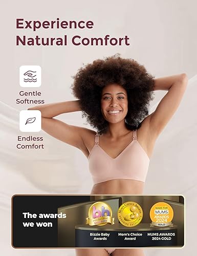 momcozy Sutiãs de enfermagem para amamentação, sutiã de maternidade sem costura ultra confortável YN21, formato natural, bralette de sono para gravidez