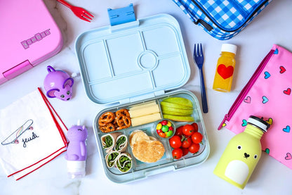 yumbox Recipiente original de lancheira Bento à prova de vazamentos para crianças (cinza nebuloso (bandeja de Paris))