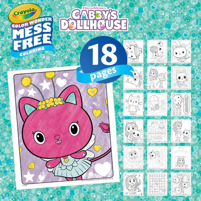 CRAYOLA Color Wonder - Casa de Bonecas da Gabby | Livro de Colorir Sem Sujeira (Inclui 18 Páginas para Colorir e 5 Canetinhas Mágicas Color Wonder) | Para Crianças a partir de 3 Anos