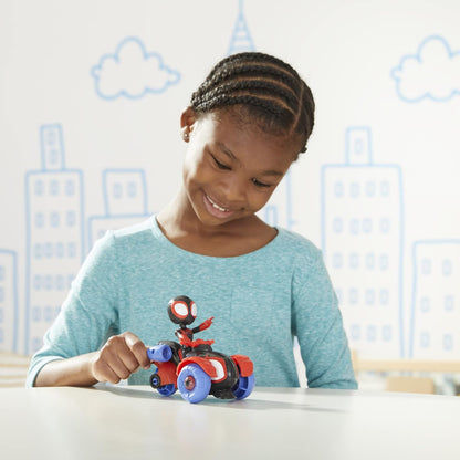 Homem-Aranha e seus amigos incríveis Hasbro Marvel Miles Morales: Figura de ação do Homem-Aranha e veículo Techno-Racer, para crianças a partir de 3 anos, multicolorido, (F1941)