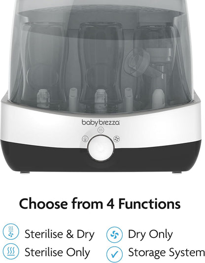 Baby Brezza Esterilizador e Secador SuperFast Baby Brezza – Esteriliza mamadeiras em 10 minutos, o mais rápido do mercado – Esteriliza e seca mamadeiras, peças de bombas de leite, chupetas e acessórios em uma única etapa – Grande capacidade universal