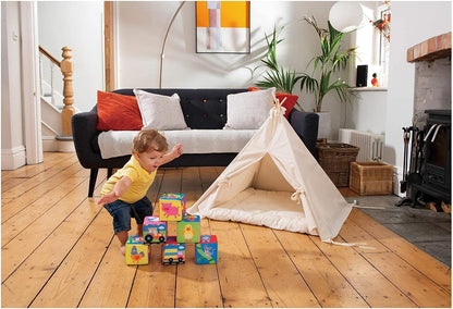 Galt Soft Blocks - Brinquedos sensoriais para bebês com design divertido - Blocos de construção macios com enchimento de espuma e laváveis à máquina - Para o desenvolvimento na primeira infância