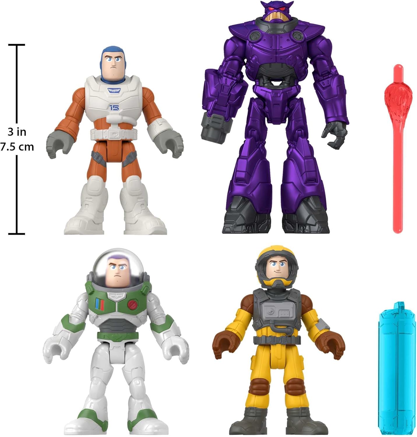Fisher-Price Imaginext e Disney Buzz Lightyear Missão Multiuso Astronautas Espaciais com 4 Figuras de Ação para crianças em idade pré-escolar, a partir de 3 anos.